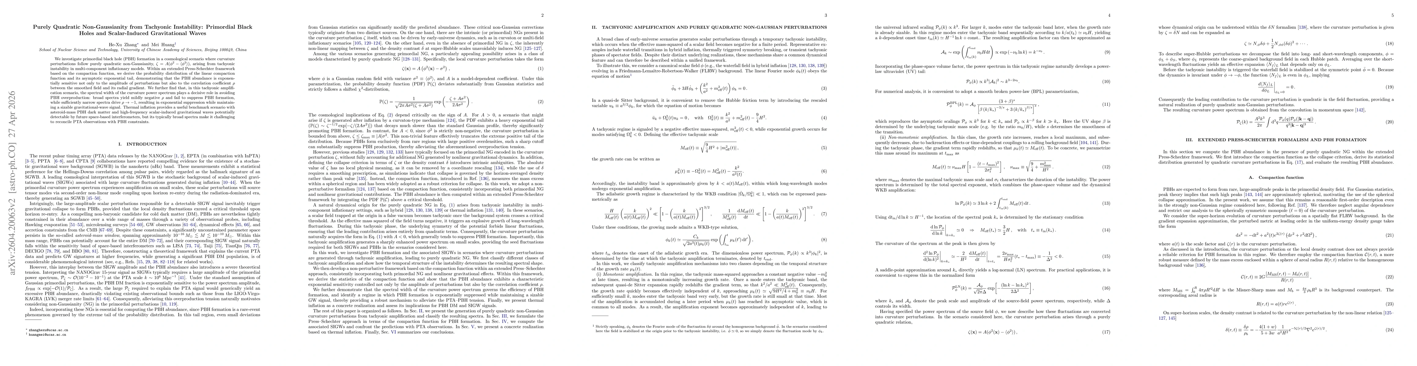 Thumbnail for Purely Quadratic Non-Gaussianity from Tachyonic Instability: Primordial Black Holes and Scalar-Induced Gravitational Waves