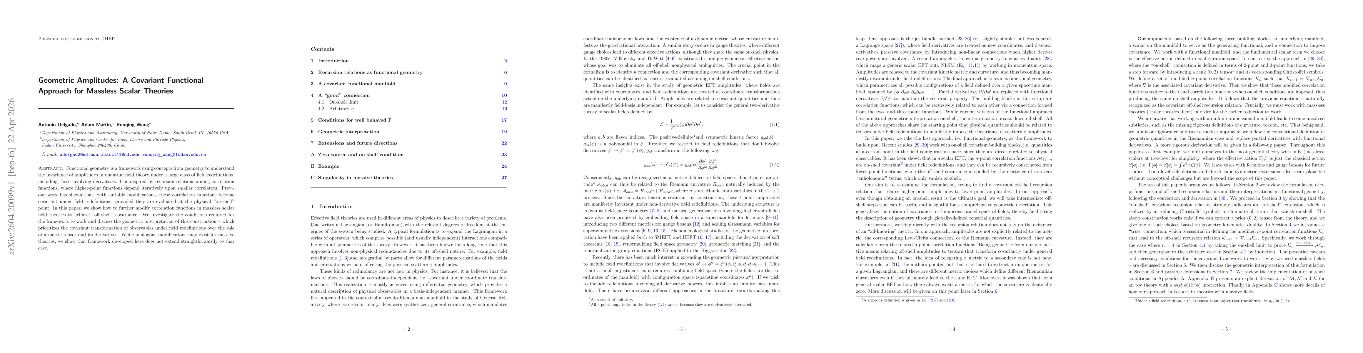 Thumbnail for Geometric Amplitudes: A Covariant Functional Approach for Massless Scalar Theories