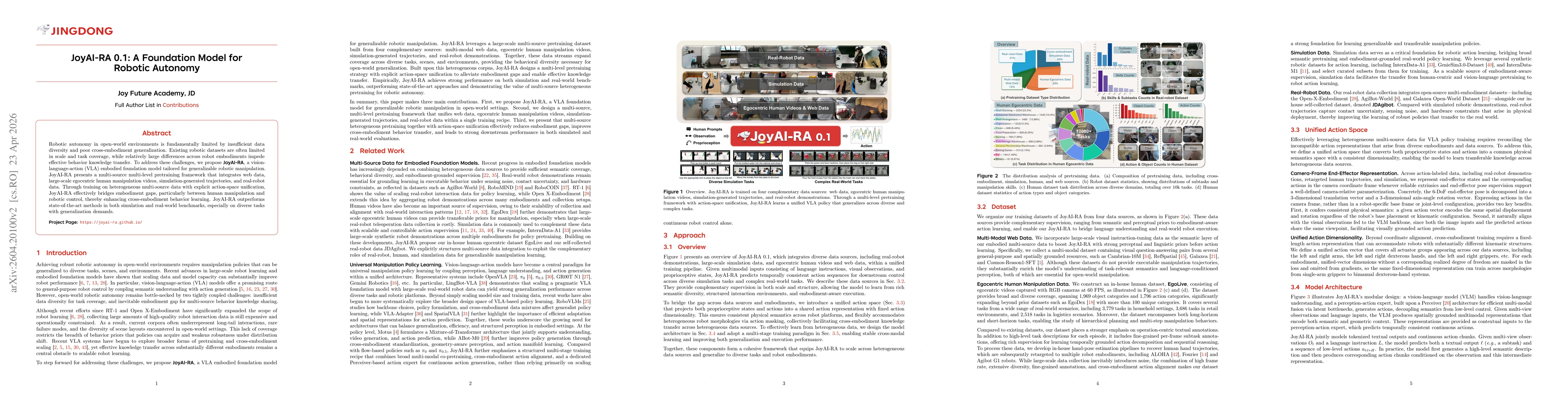 Thumbnail for JoyAI-RA 0.1: A Foundation Model for Robotic Autonomy