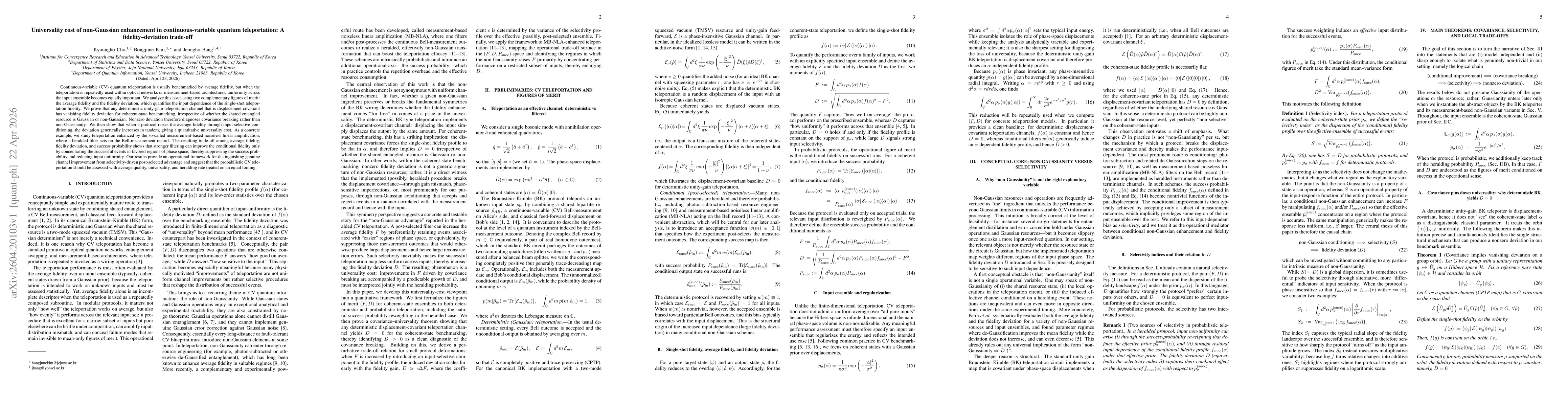 Thumbnail for Universality cost of non-Gaussian enhancement in continuous-variable quantum teleportation: A fidelity--deviation trade-off