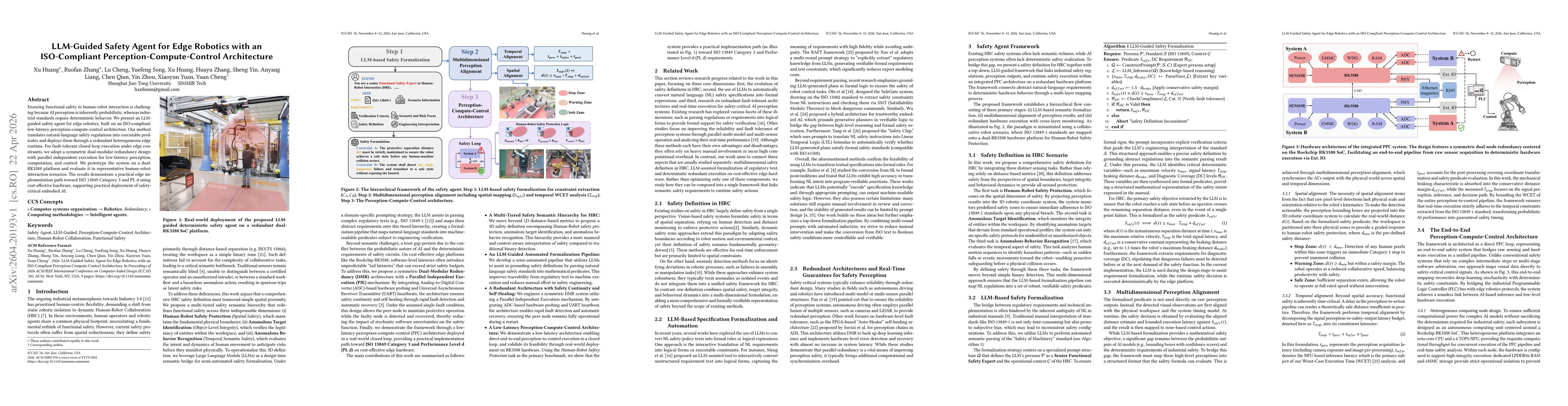 Thumbnail for LLM-Guided Safety Agent for Edge Robotics with an ISO-Compliant Perception-Compute-Control Architecture