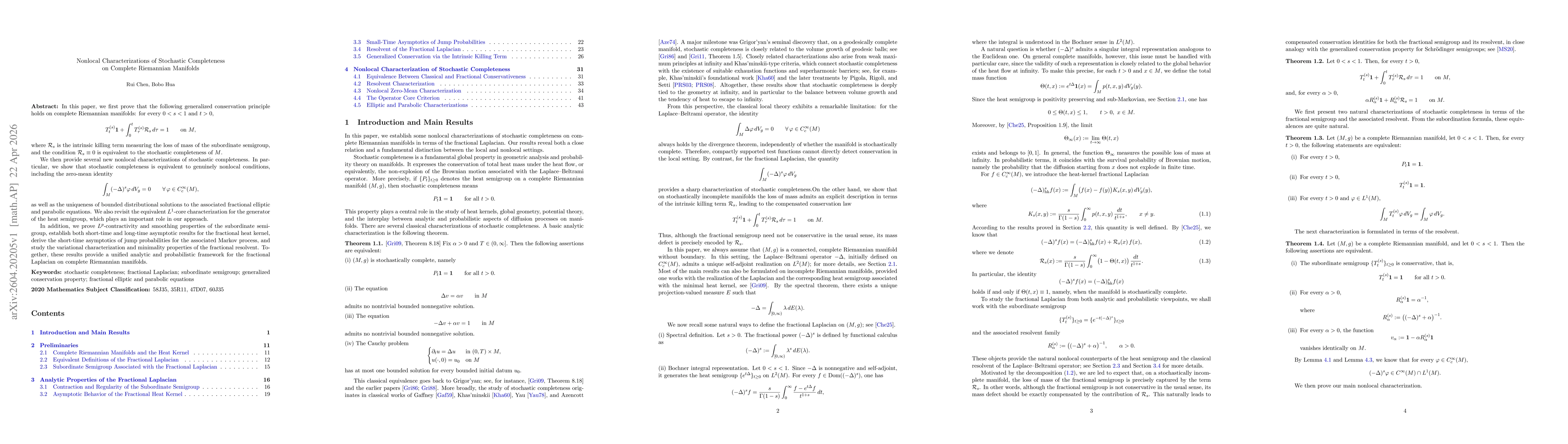 Thumbnail for Nonlocal Characterizations of Stochastic Completeness on Complete Riemannian Manifolds