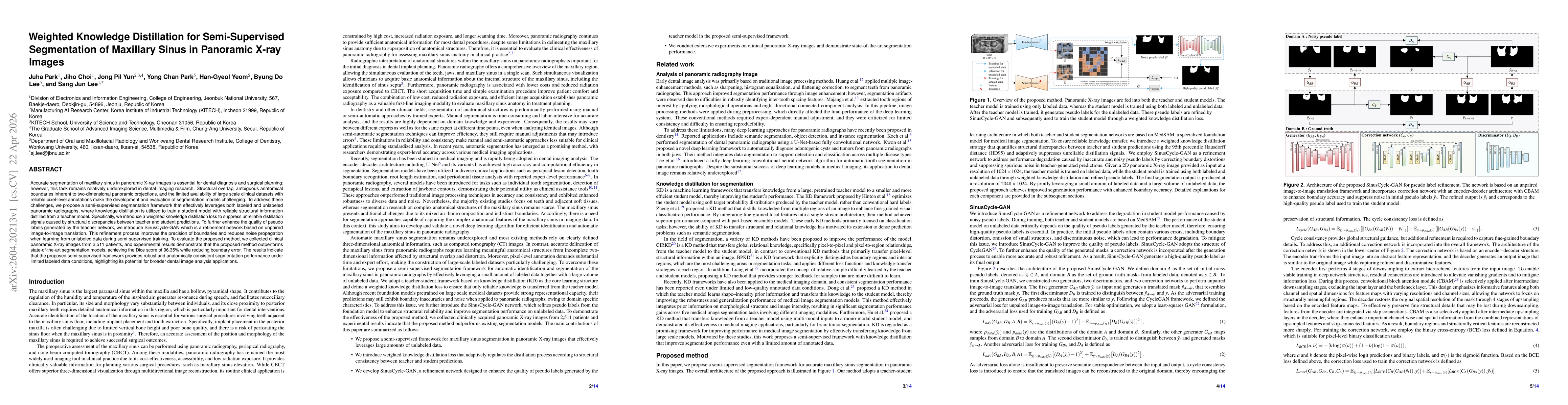 Thumbnail for Weighted Knowledge Distillation for Semi-Supervised Segmentation of Maxillary Sinus in Panoramic X-ray Images