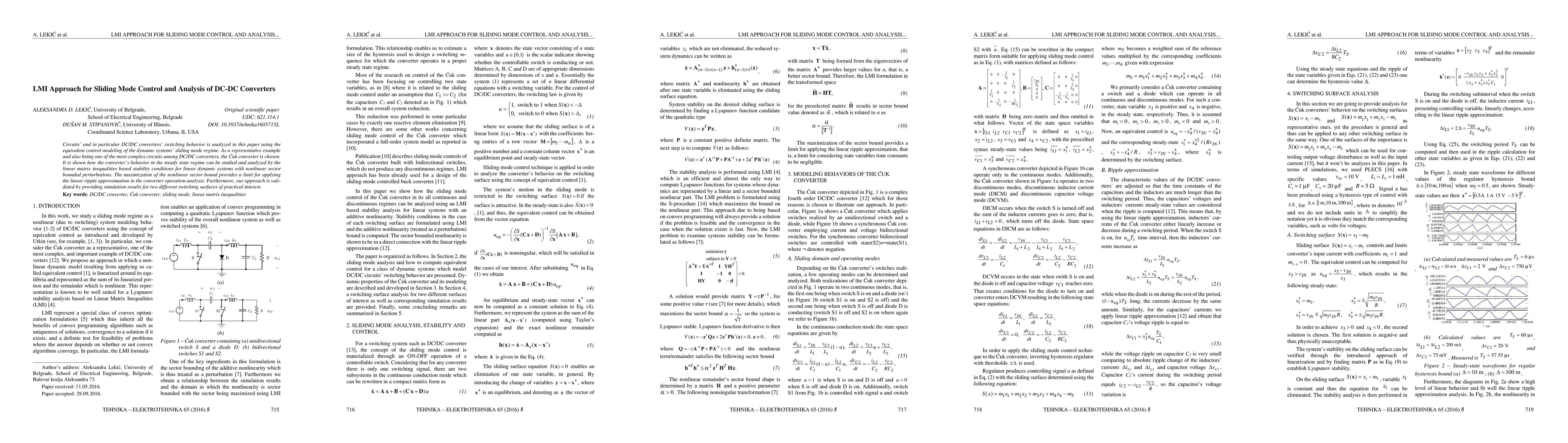 Thumbnail for LMI Approach for Sliding Mode Control and Analysis of DC-DC Converters