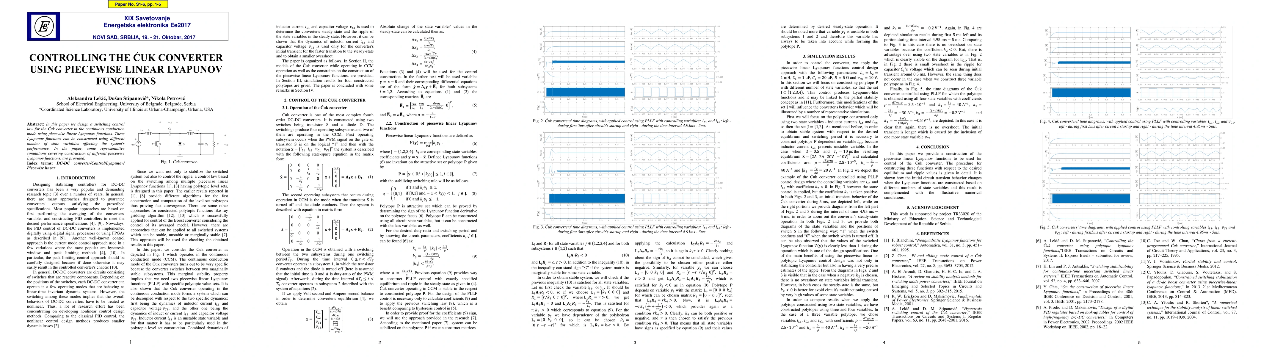 Thumbnail for Controlling the Ćuk Converter using Piecewise Linear Lyapunov Functions
