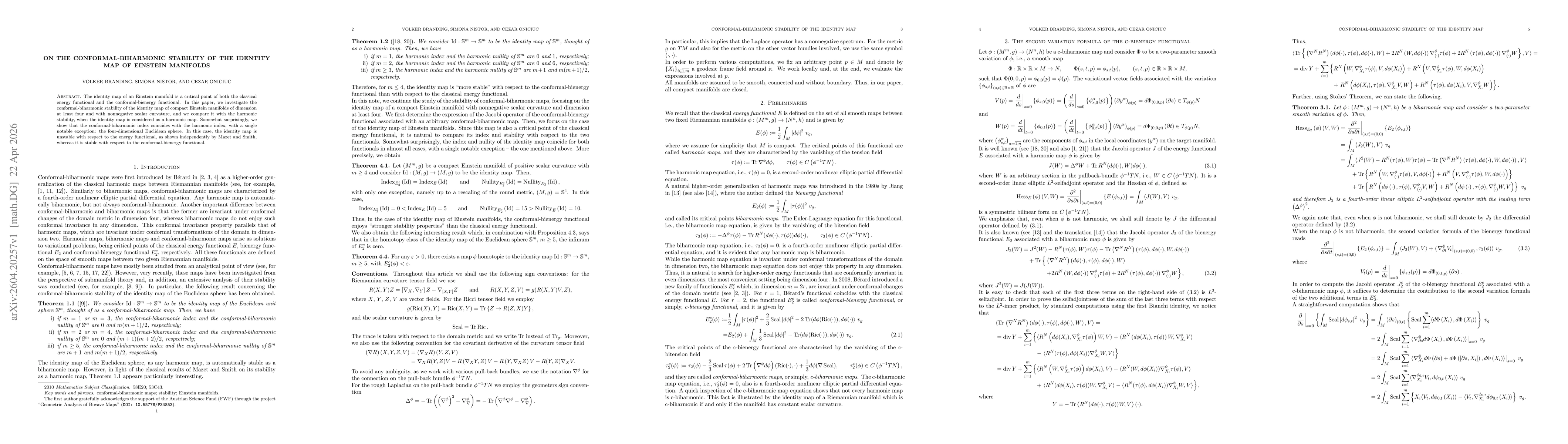 Thumbnail for On the conformal-biharmonic stability of the identity map of Einstein manifolds
