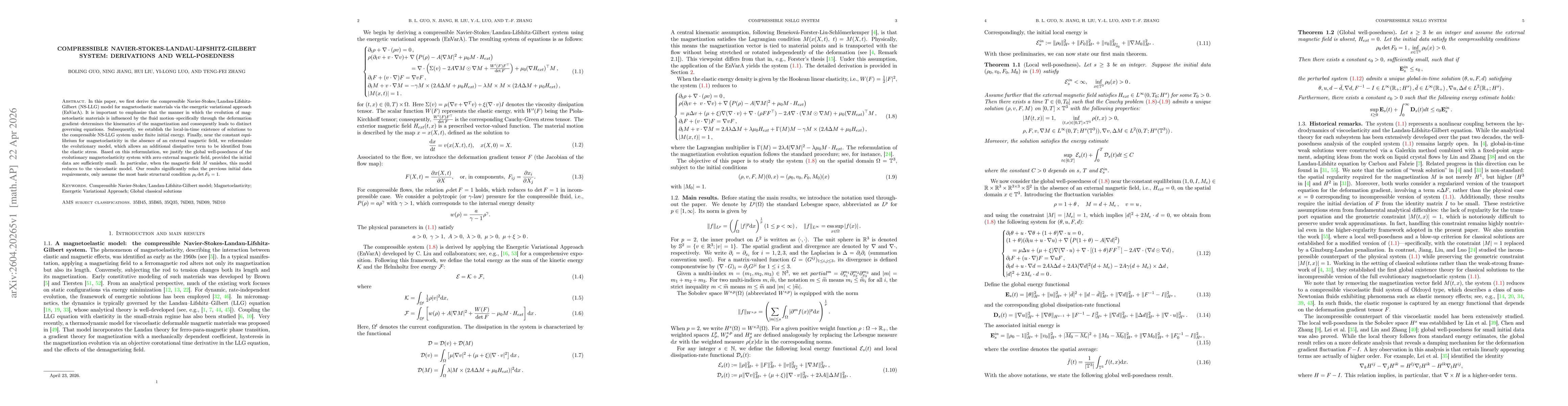 Thumbnail for Compressible Navier-Stokes-Landau-Lifshitz-Gilbert system: derivations and well-posedness