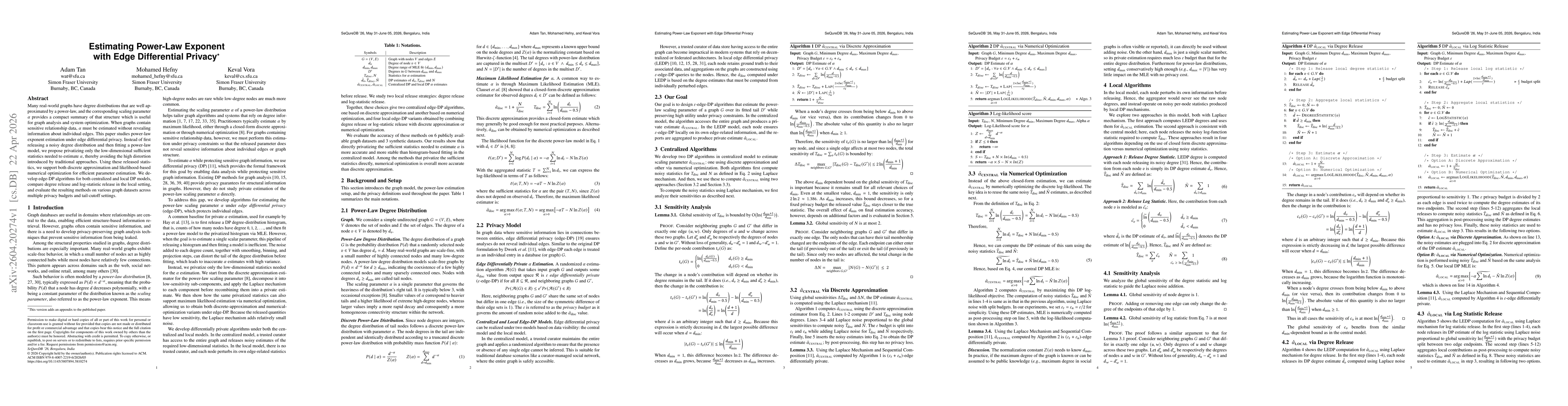 Thumbnail for Estimating Power-Law Exponent with Edge Differential Privacy