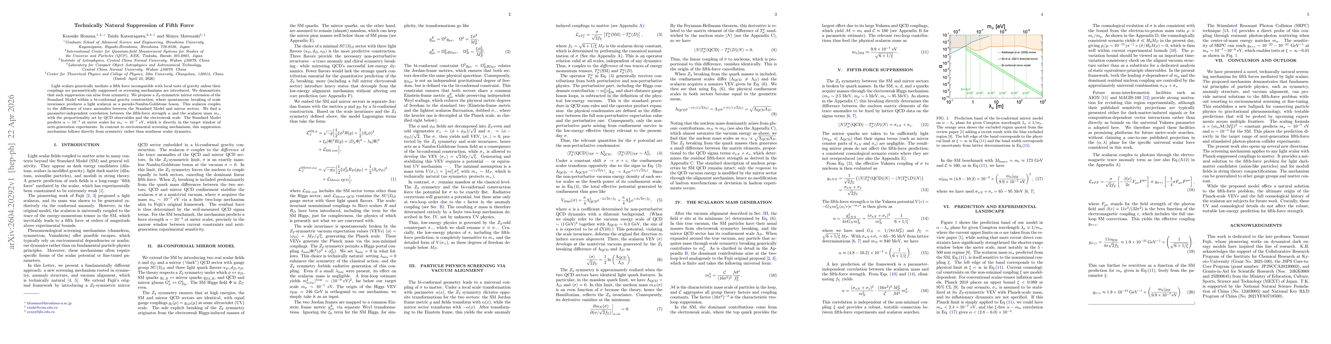 Thumbnail for Technically Natural Suppression of Fifth Force