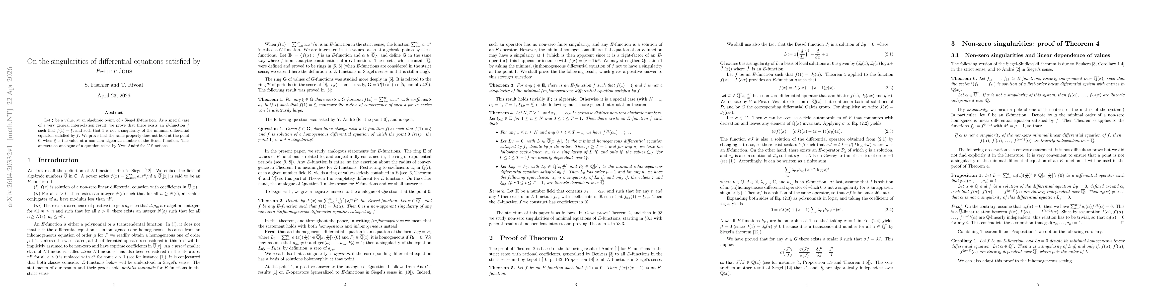 Thumbnail for On the singularities of differential equations satisfied by $E$-functions