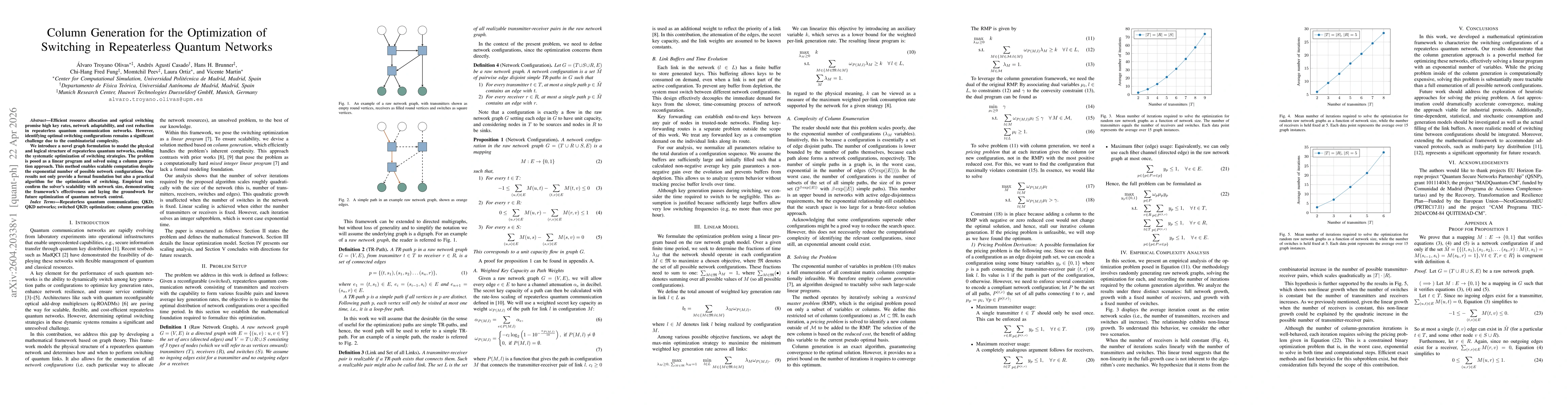 Thumbnail for Column Generation for the Optimization of Switching in Repeaterless Quantum Networks