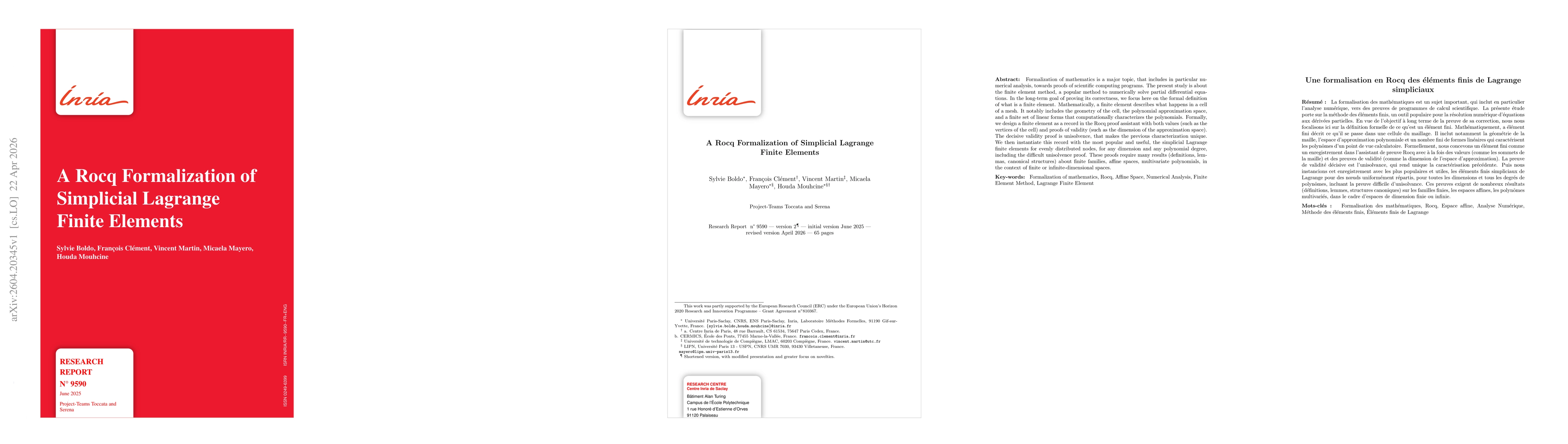 Thumbnail for A Rocq Formalization of Simplicial Lagrange Finite Elements