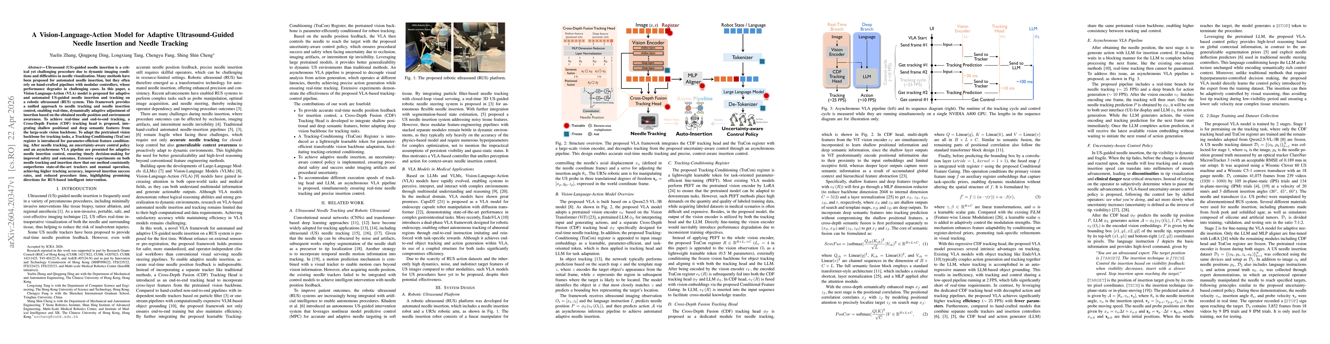 Thumbnail for A Vision-Language-Action Model for Adaptive Ultrasound-Guided Needle Insertion and Needle Tracking