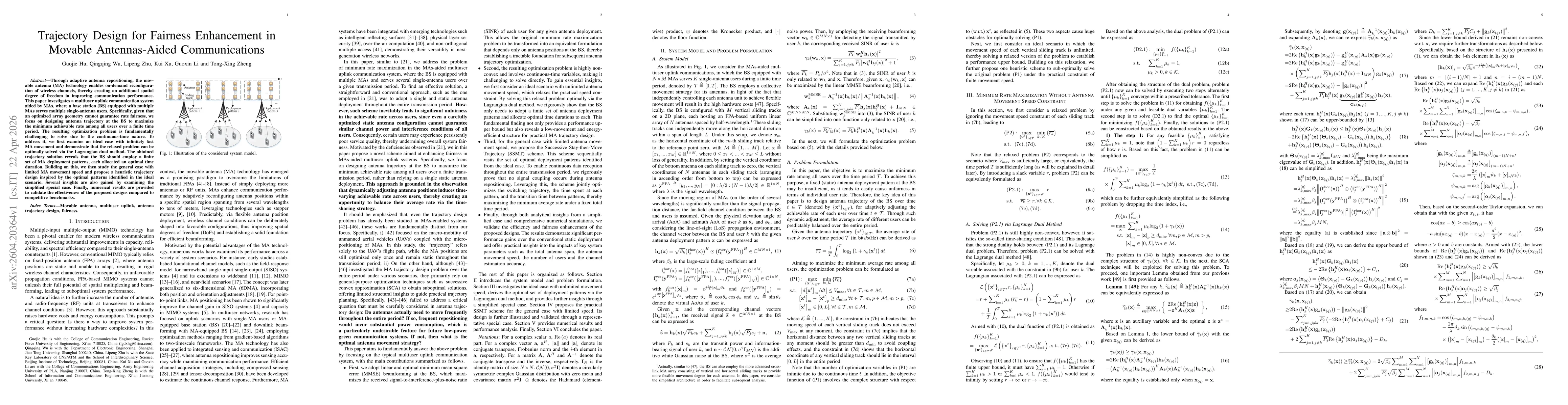 Thumbnail for Trajectory Design for Fairness Enhancement in Movable Antennas-Aided Communications