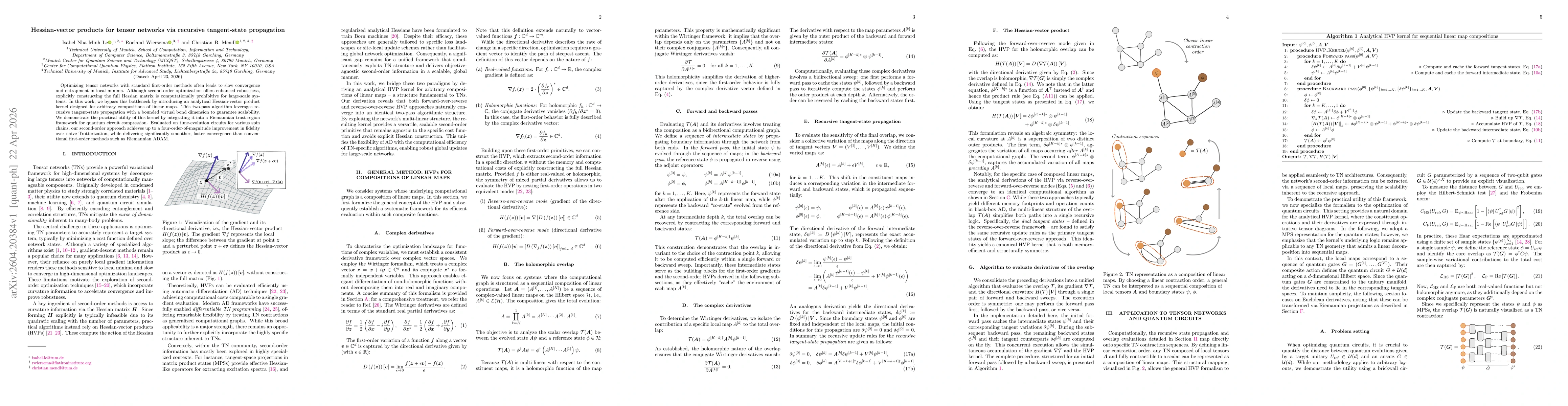 Thumbnail for Hessian-vector products for tensor networks via recursive tangent-state propagation