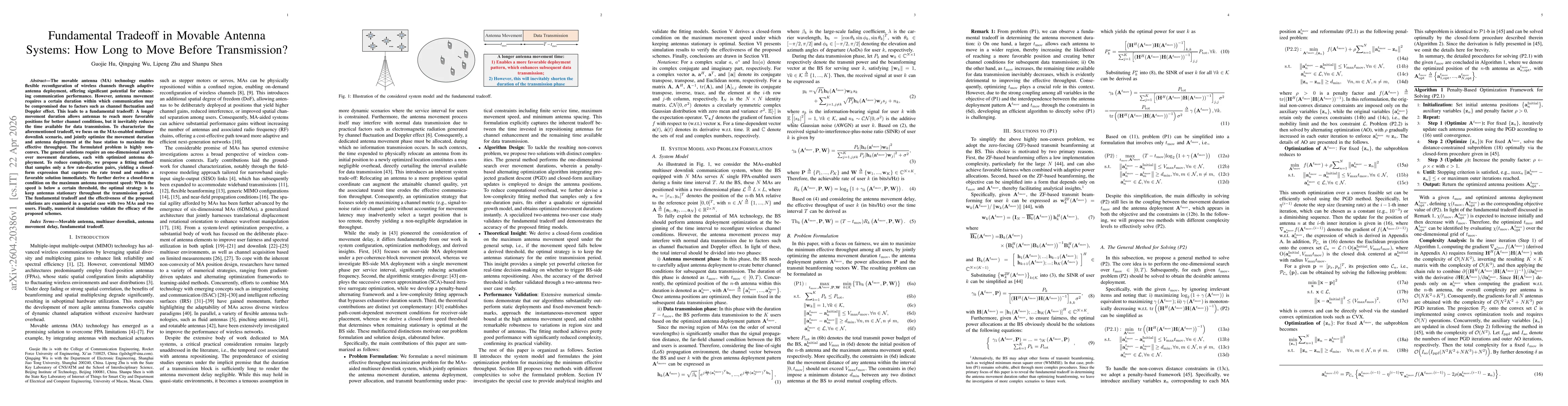 Thumbnail for Fundamental Tradeoff in Movable Antenna Systems: How Long to Move Before Transmission?