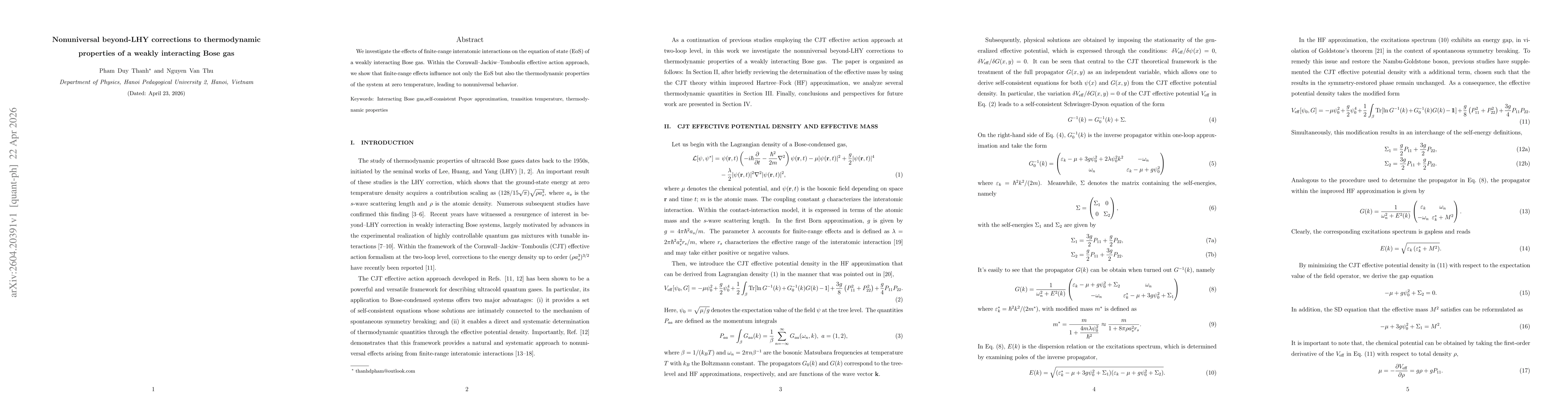 Thumbnail for Nonuniversal beyond-LHY corrections to thermodynamic properties of a weakly interacting Bose gas
