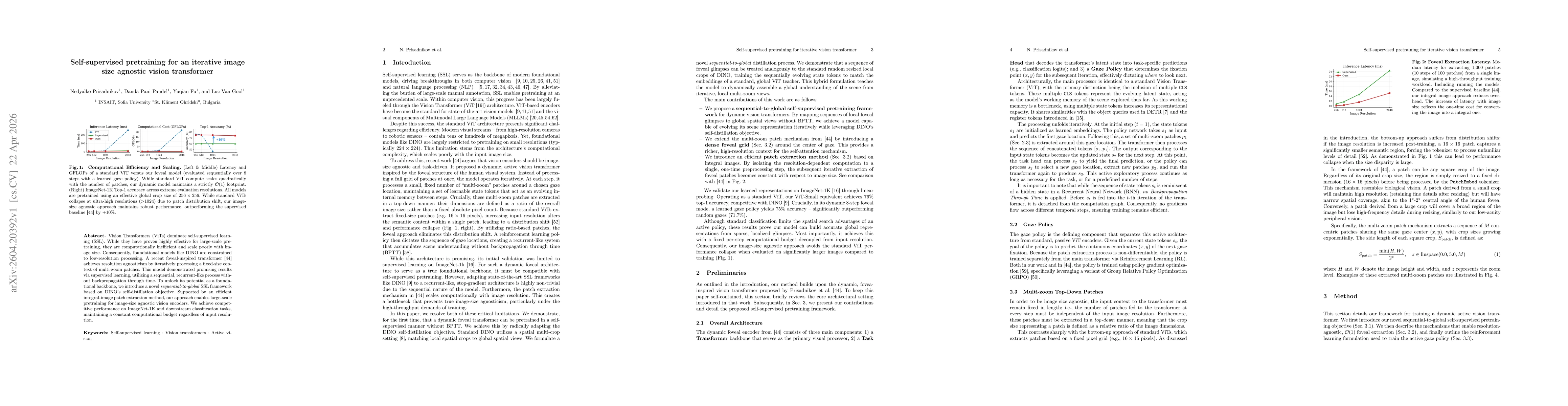 Thumbnail for Self-supervised pretraining for an iterative image size agnostic vision transformer