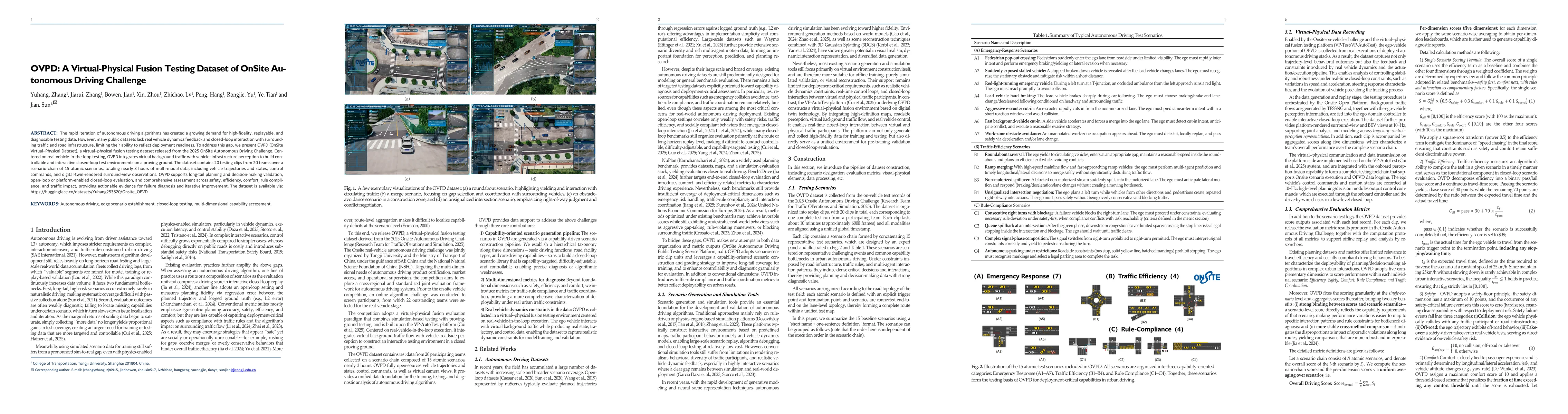 Thumbnail for OVPD: A Virtual-Physical Fusion Testing Dataset of OnSite Auton-omous Driving Challenge