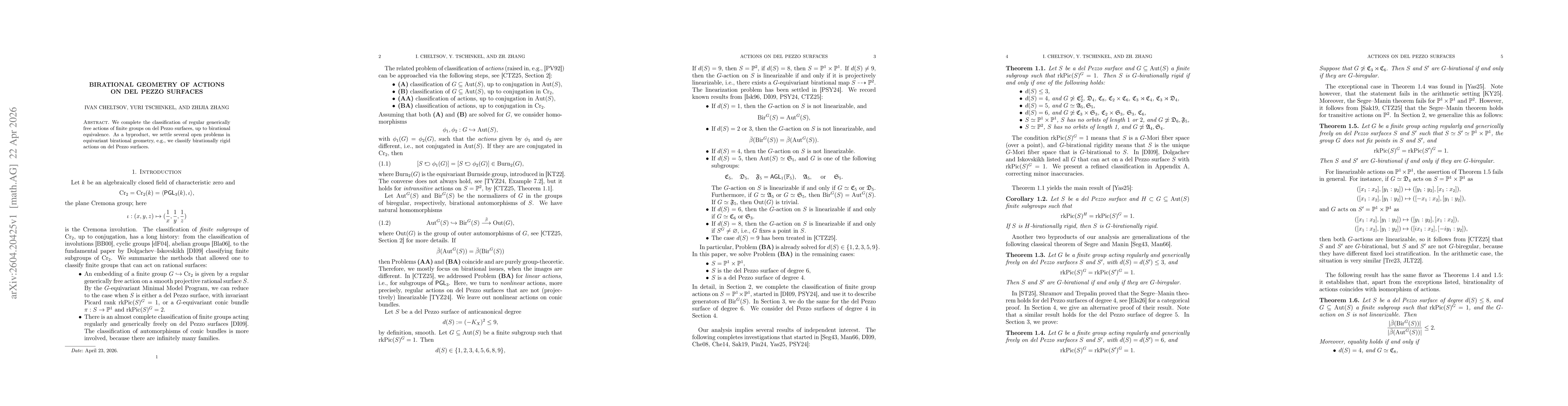 Thumbnail for Birational geometry of actions on del Pezzo surfaces