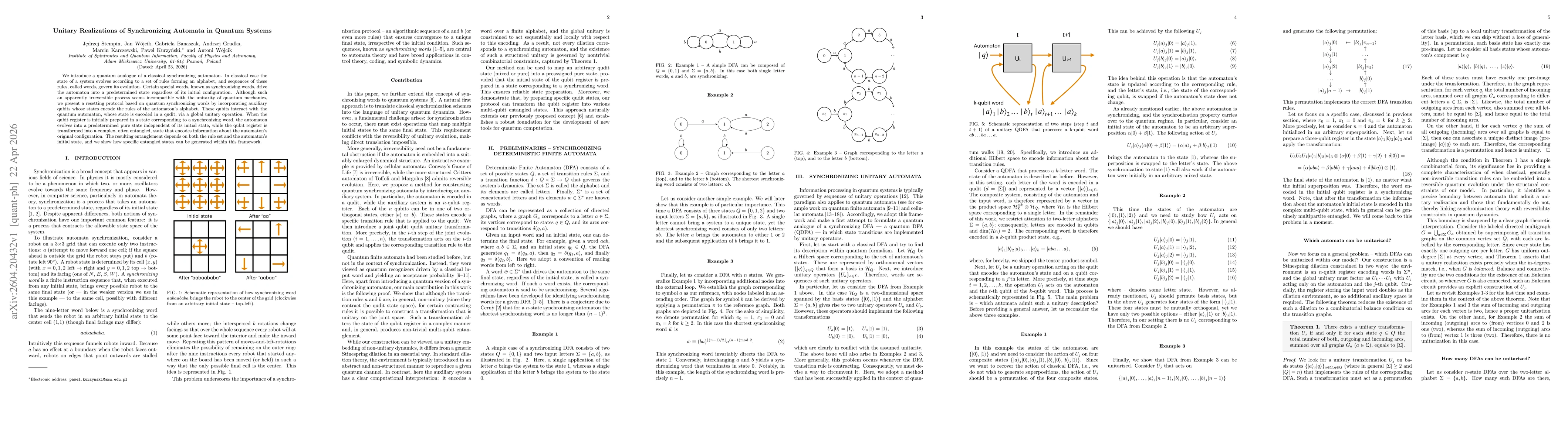 Thumbnail for Unitary Realizations of Synchronizing Automata in Quantum Systems
