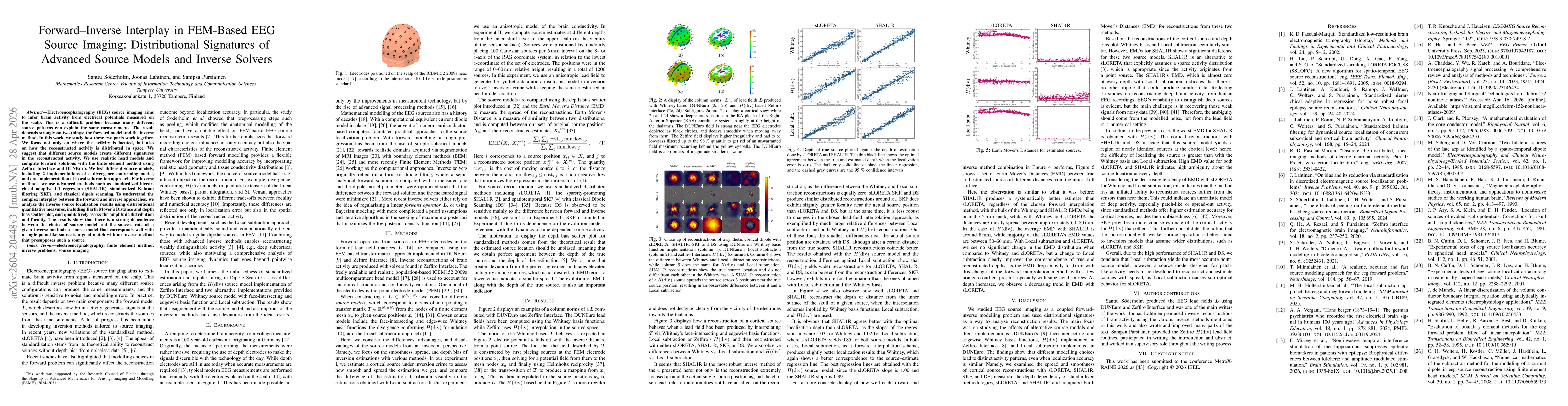 Thumbnail for Forward--Inverse Interplay in FEM-Based EEG Source Imaging: Distributional Signatures of Advanced Source Models and Inverse Solvers
