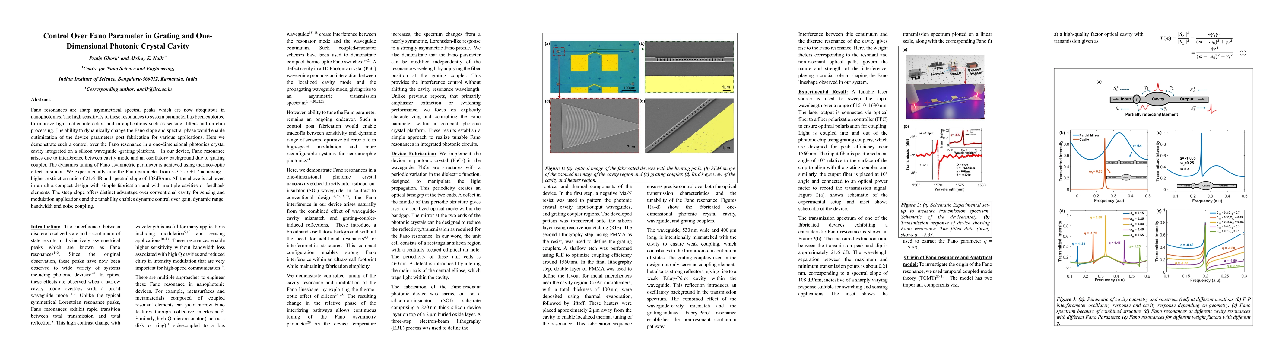 Thumbnail for Control Over Fano Parameter in Grating and One-Dimensional Photonic Crystal Cavity