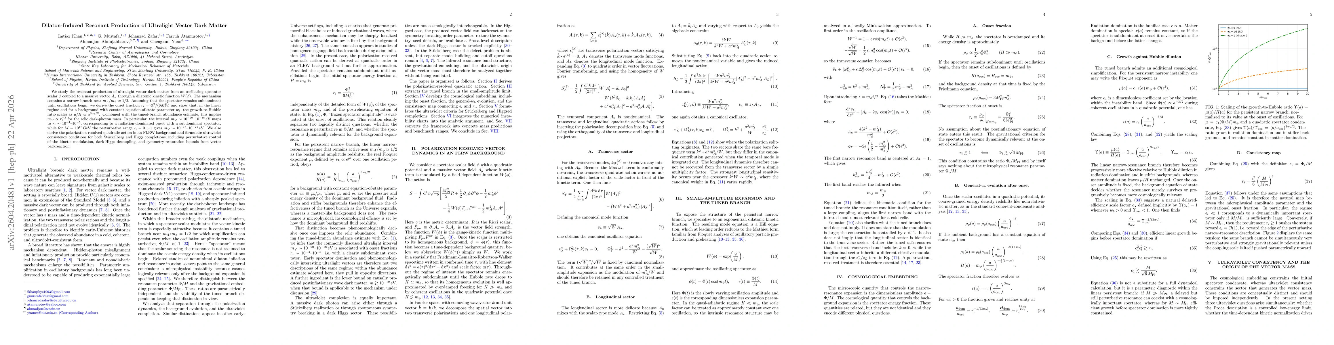 Thumbnail for Dilaton-Induced Resonant Production of Ultralight Vector Dark Matter