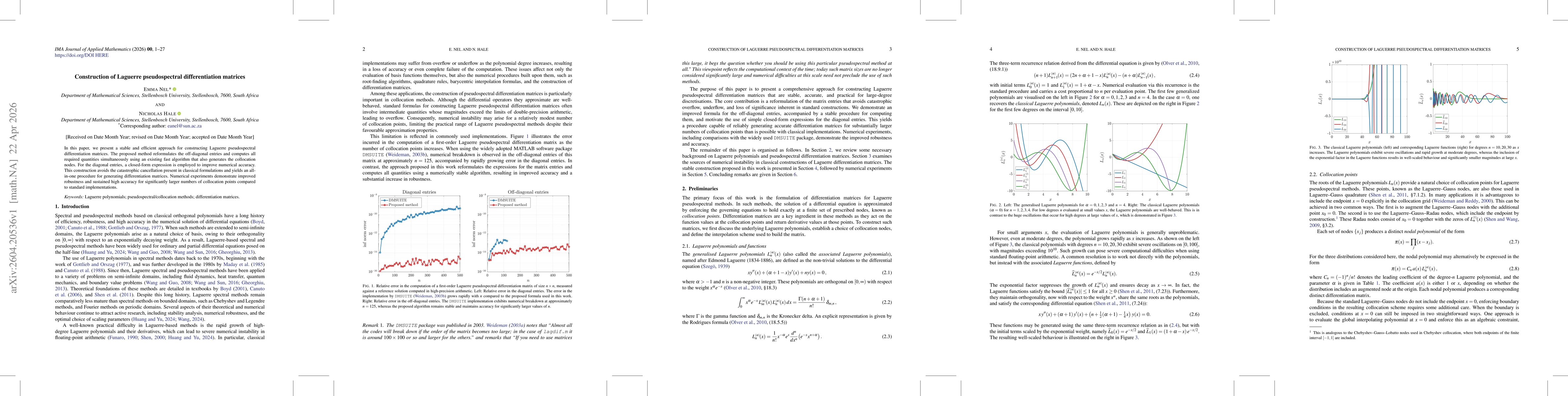 Thumbnail for Construction of Laguerre pseudospectral differentiation matrices