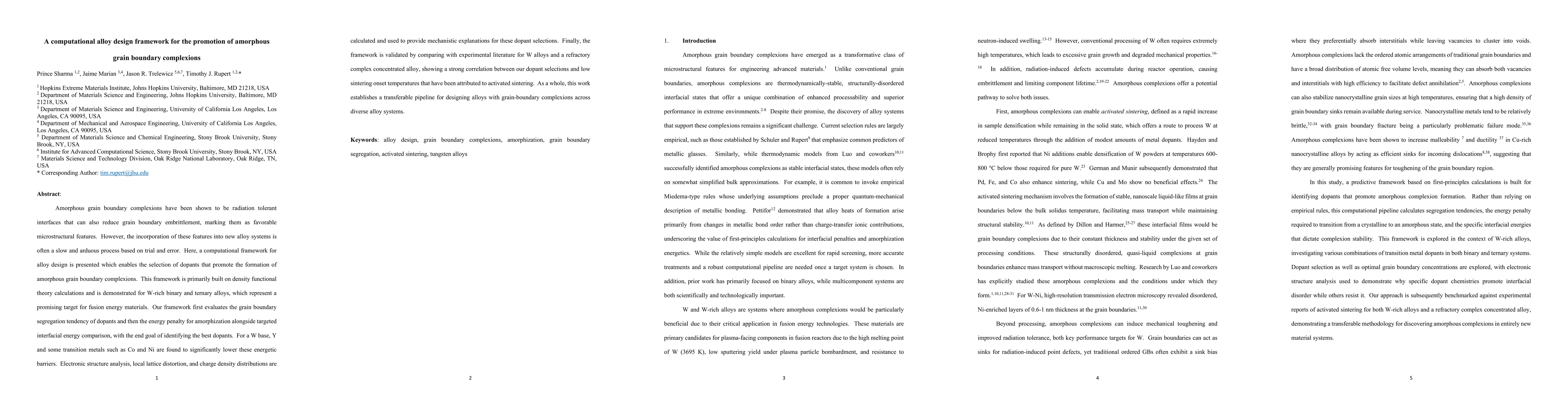 Thumbnail for A computational alloy design framework for the promotion of amorphous grain boundary complexions