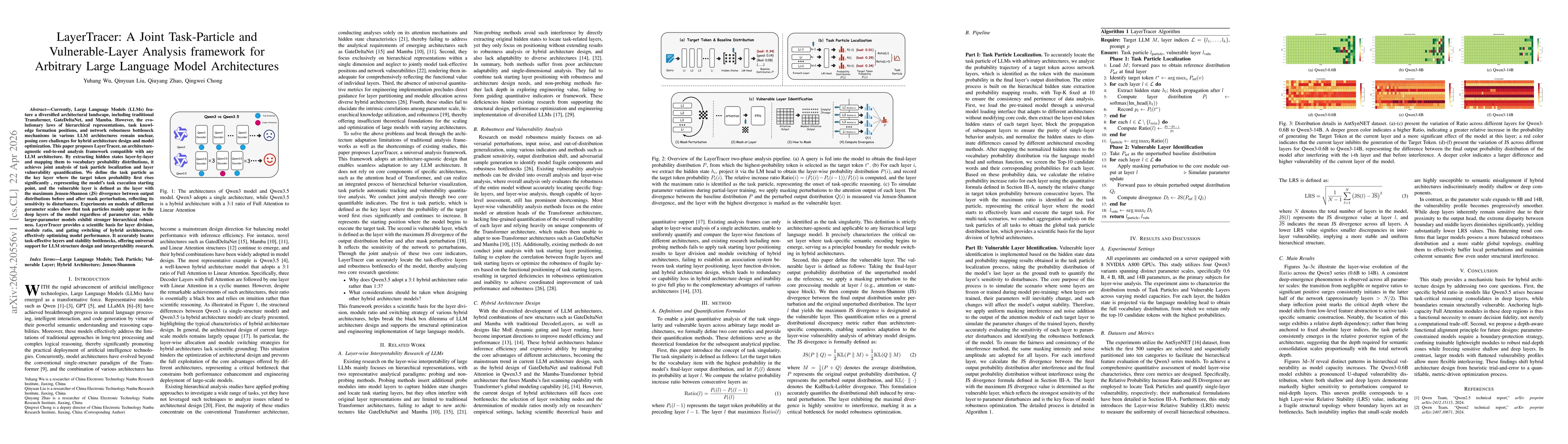 Thumbnail for LayerTracer: A Joint Task-Particle and Vulnerable-Layer Analysis framework for Arbitrary Large Language Model Architectures
