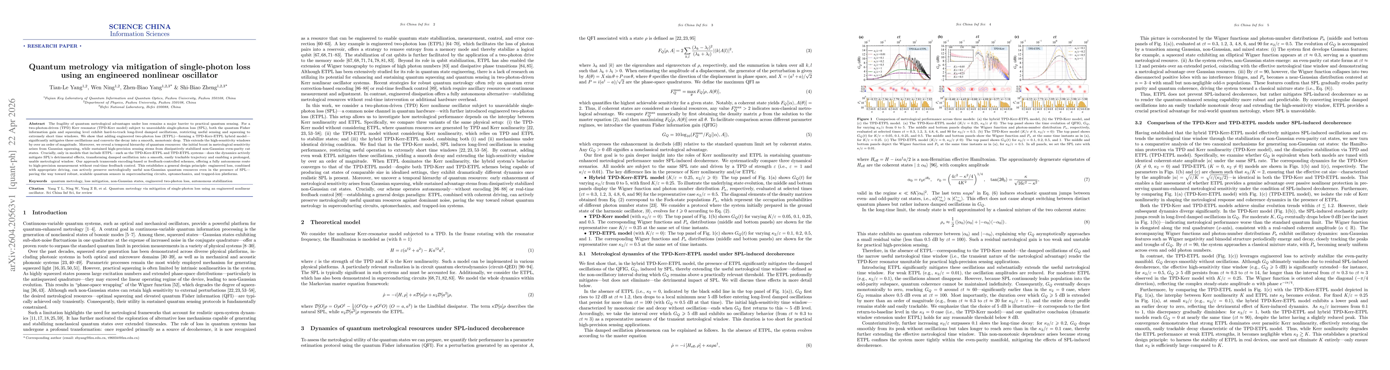 Thumbnail for Quantum metrology via mitigation of single-photon loss using an engineered nonlinear oscillator