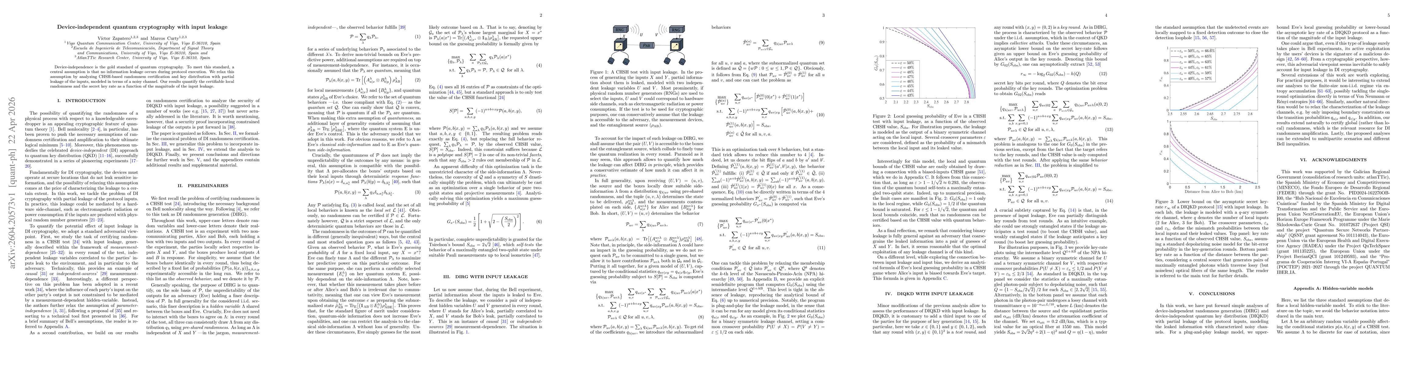 Thumbnail for Device-independent quantum cryptography with input leakage