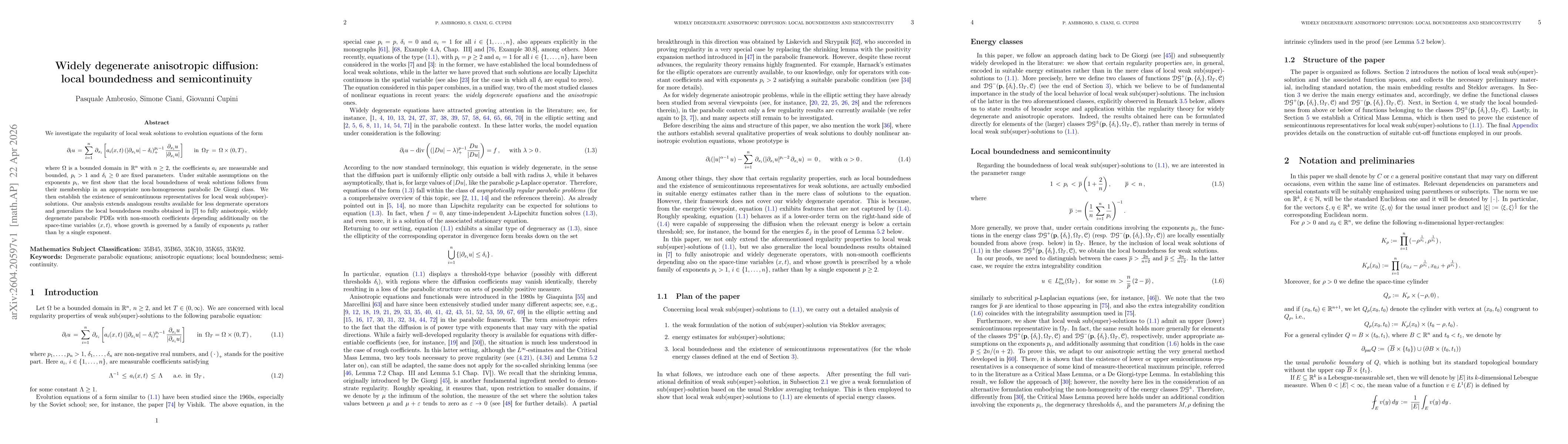 Thumbnail for Widely degenerate anisotropic diffusion: local boundedness and semicontinuity