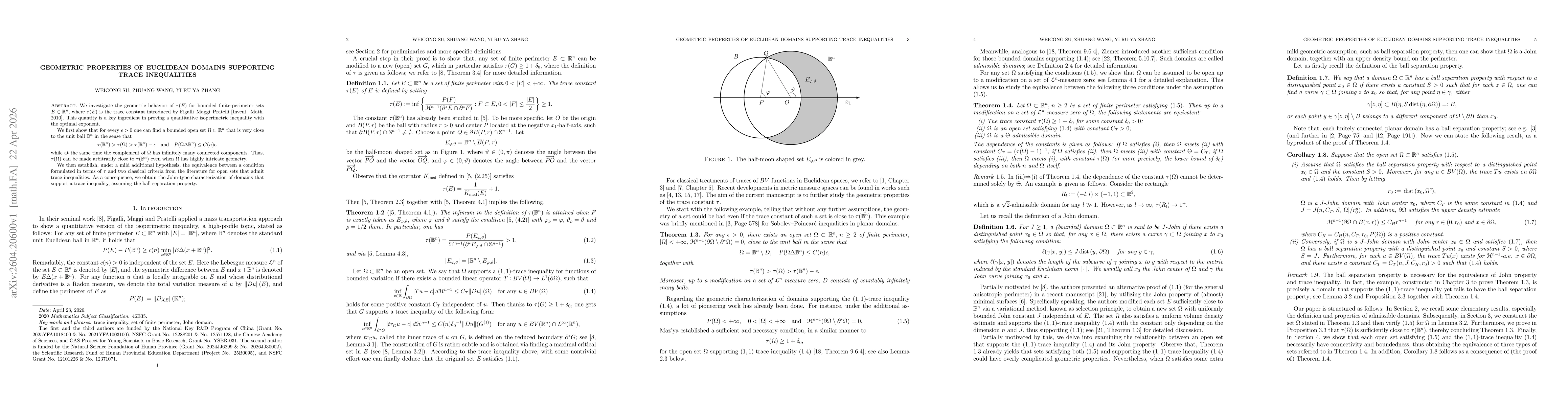 Thumbnail for Geometric properties of Euclidean domains supporting trace inequalities