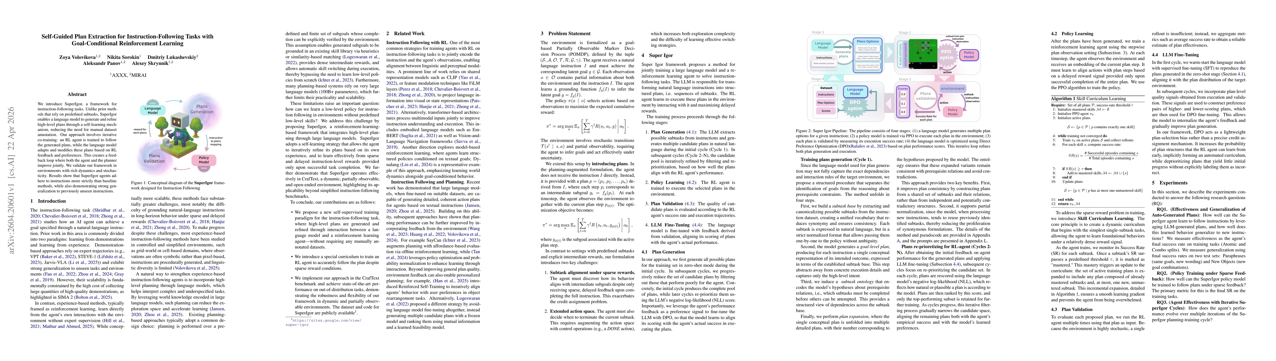 Thumbnail for Self-Guided Plan Extraction for Instruction-Following Tasks with Goal-Conditional Reinforcement Learning