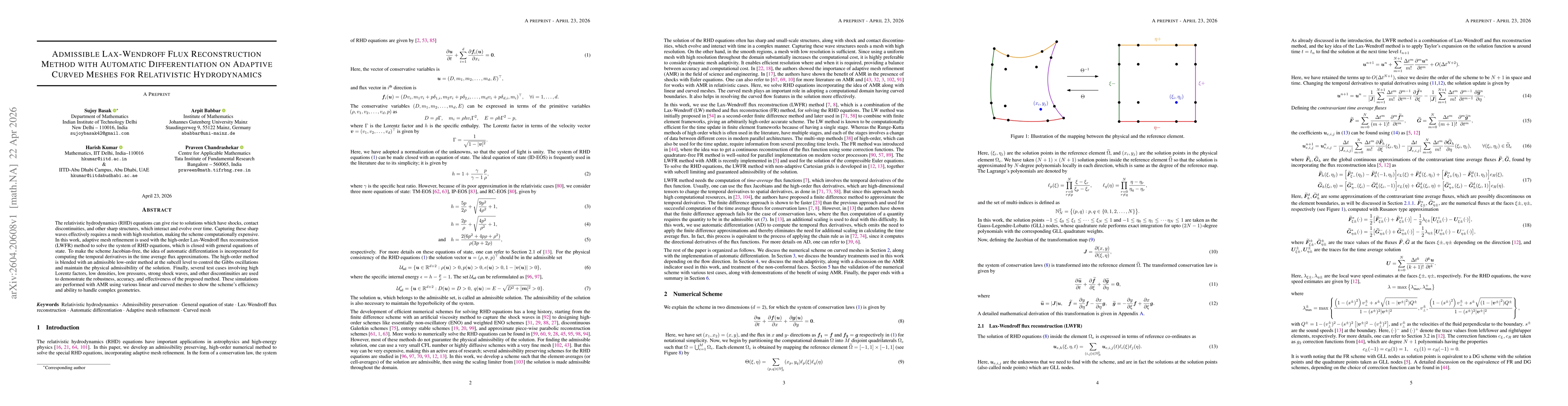 Thumbnail for Admissible Lax-Wendroff Flux Reconstruction Method with Automatic Differentiation on Adaptive Curved Meshes for Relativistic Hydrodynamics