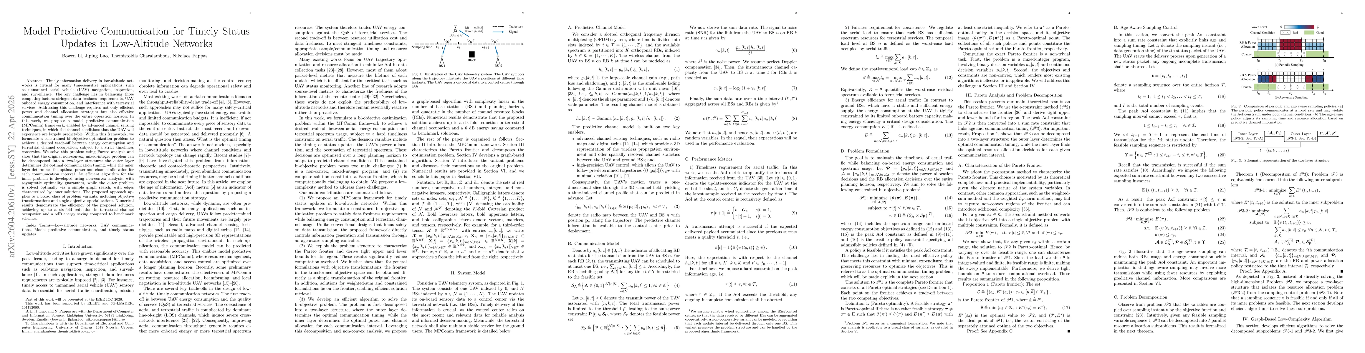 Thumbnail for Model Predictive Communication for Timely Status Updates in Low-Altitude Networks