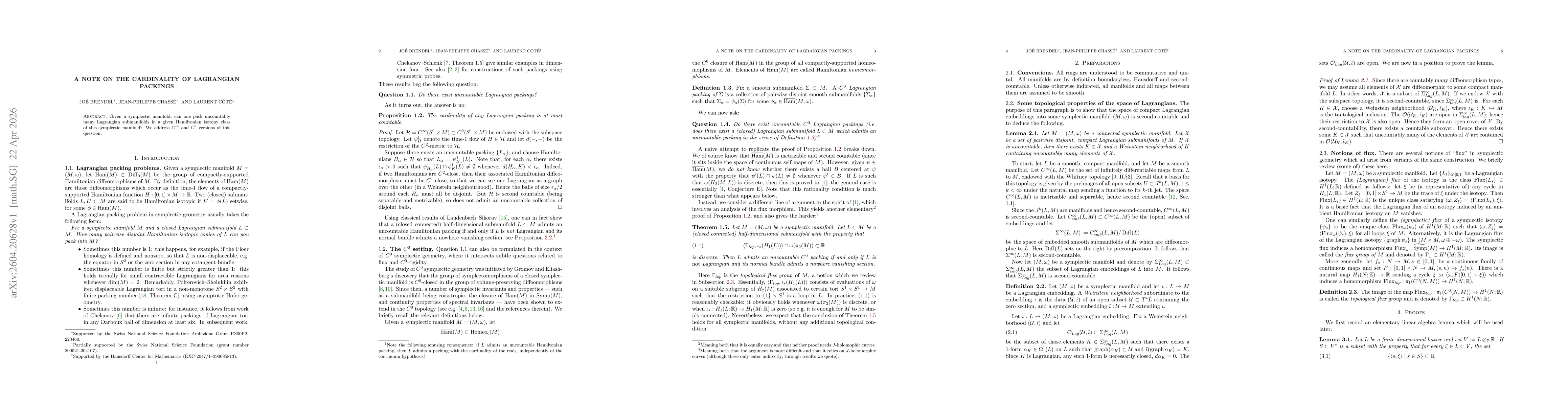 Thumbnail for A note on the cardinality of Lagrangian packings