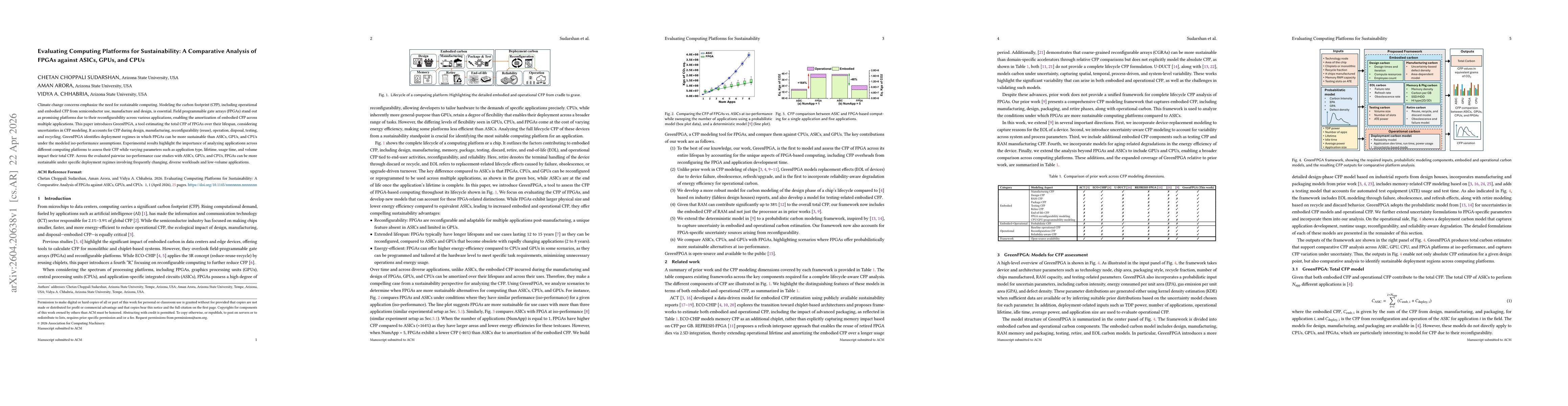 Thumbnail for Evaluating Computing Platforms for Sustainability: A Comparative Analysis of FPGAs against ASICs, GPUs, and CPUs