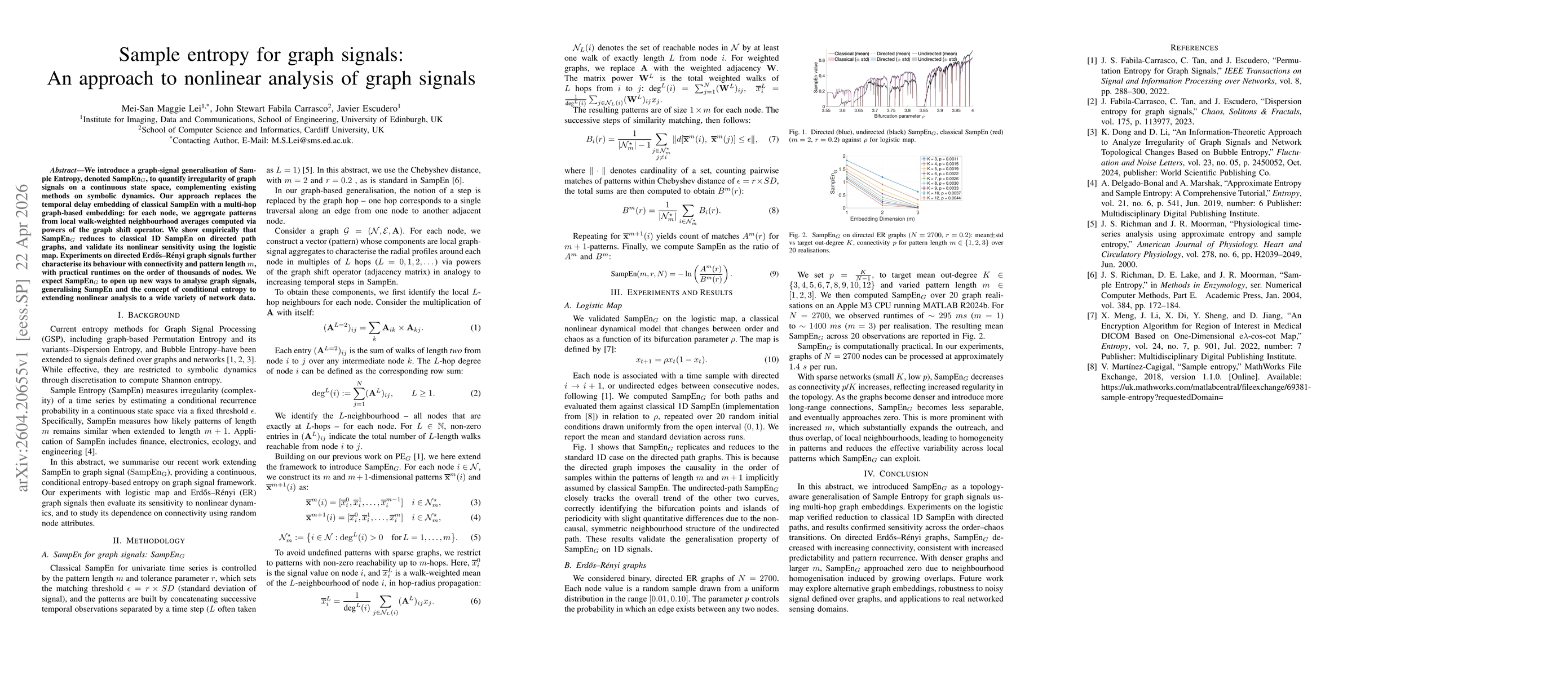 Thumbnail for Sample entropy for graph signals: An approach to nonlinear analysis of graph signals