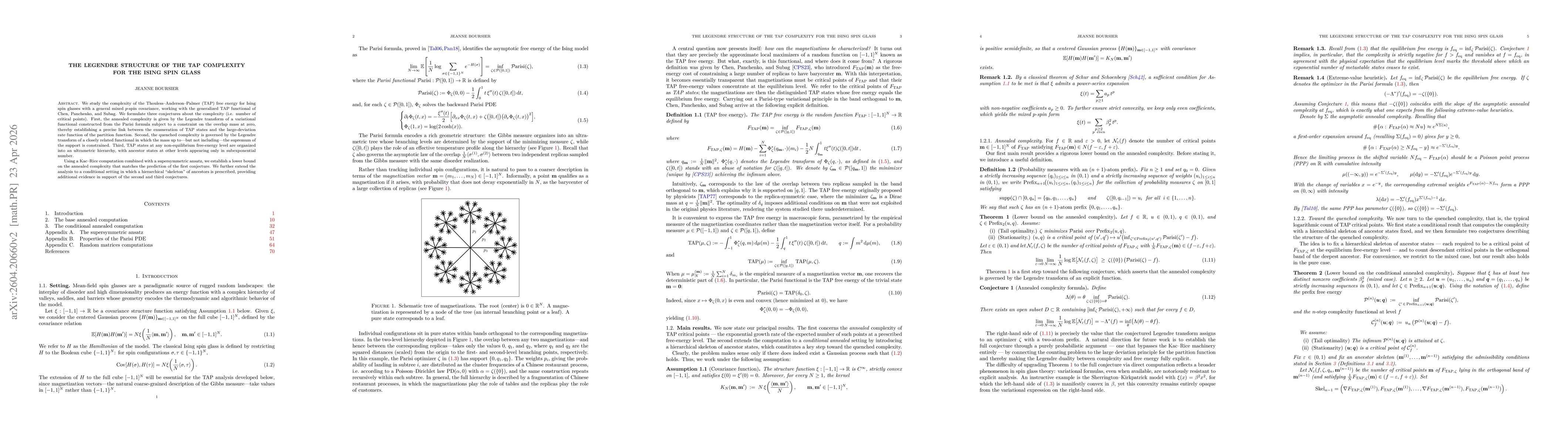 Thumbnail for The Legendre structure of the TAP complexity for the Ising spin glass