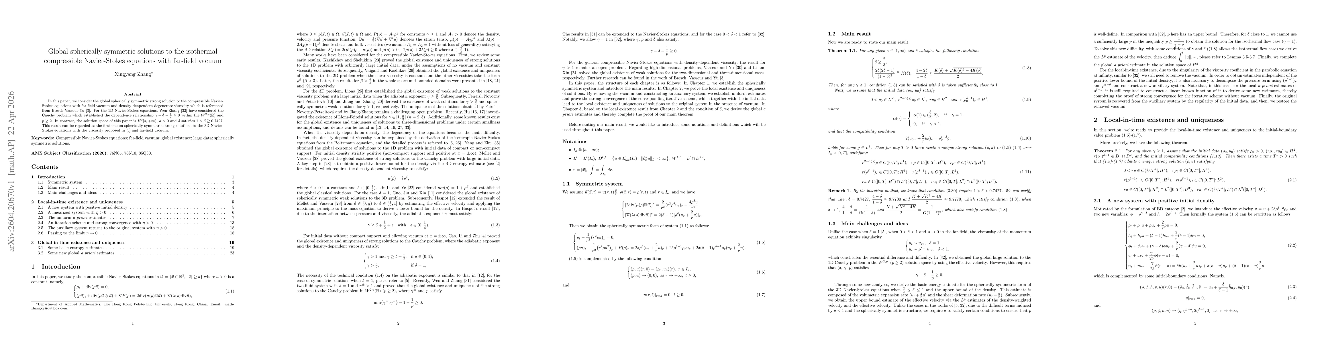 Thumbnail for Global spherically symmetric solutions to the isothermal compressible Navier-Stokes equations with far-field vacuum
