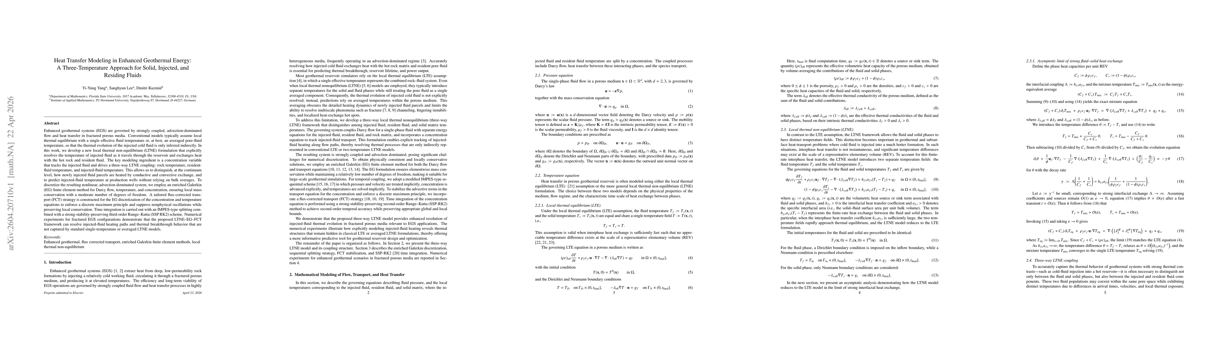 Thumbnail for Heat Transfer Modeling in Enhanced Geothermal Energy: A Three-Temperature Approach for Solid, Injected, and Residing Fluids