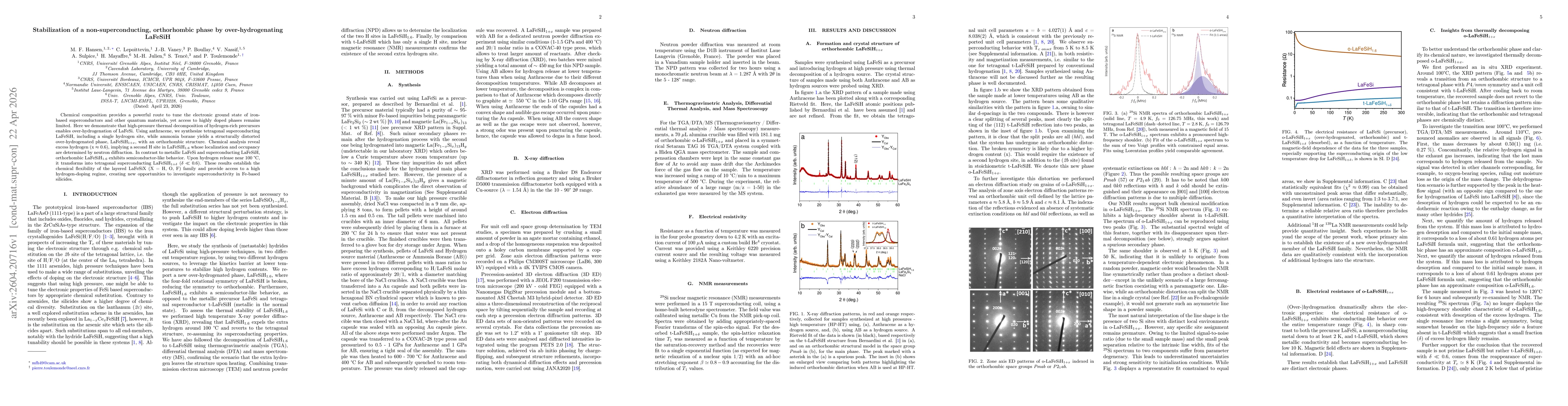 Thumbnail for Stabilization of a non-superconducting, orthorhombic phase by over-hydrogenating LaFeSiH