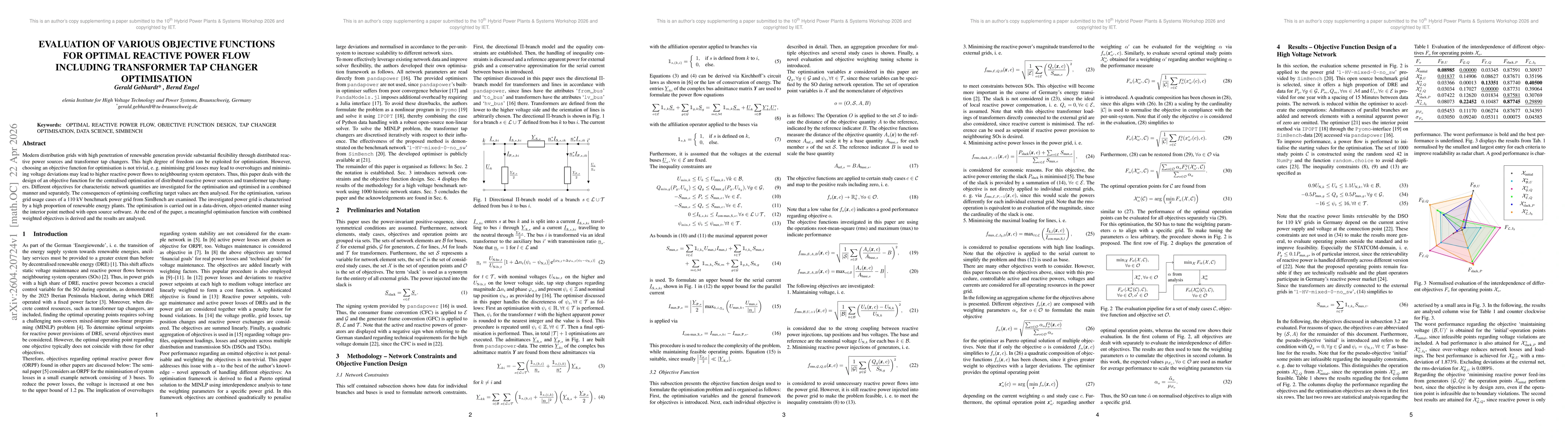 Thumbnail for Evaluation of Various Objective Functions for Optimal Reactive Power Flow Including Transformer Tap Changer Optimisation