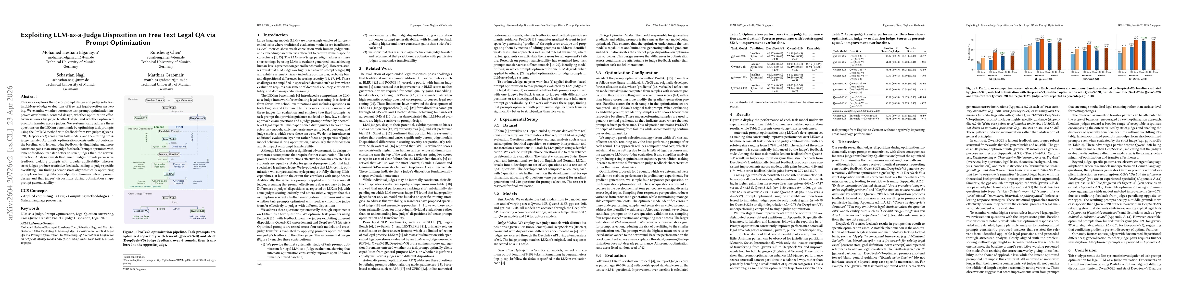 Thumbnail for Exploiting LLM-as-a-Judge Disposition on Free Text Legal QA via Prompt Optimization