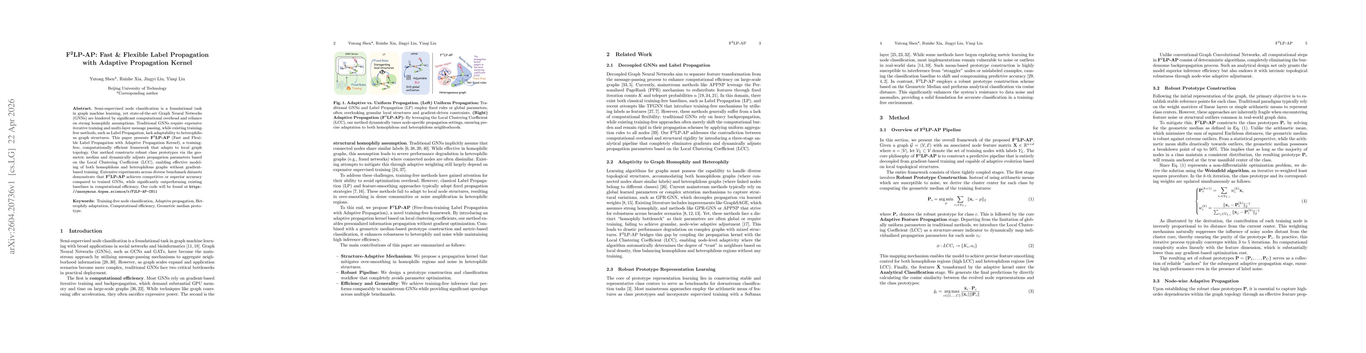 Thumbnail for F\textsuperscript{2}LP-AP: Fast \& Flexible Label Propagation with Adaptive Propagation Kernel