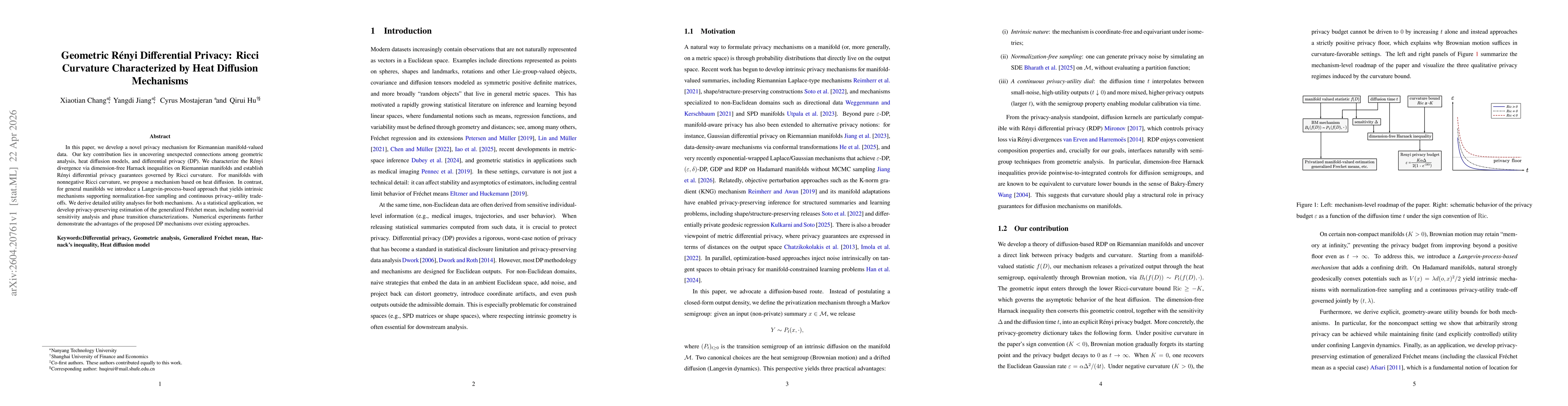 Thumbnail for Geometric Renyi Differential Privacy: Ricci Curvature Characterized by Heat Diffusion Mechanisms