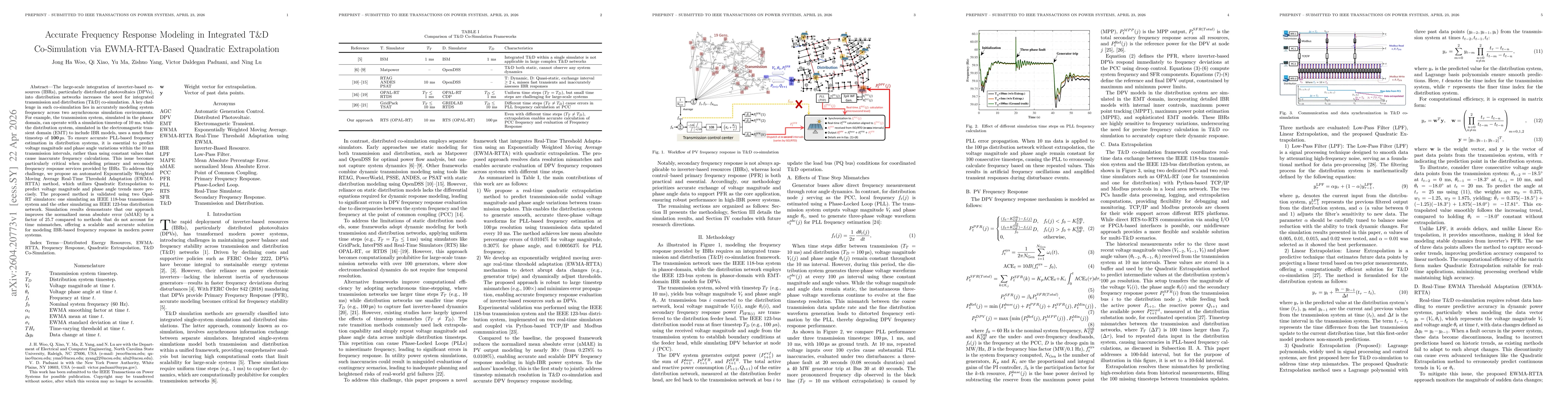 Thumbnail for Accurate Frequency Response Modeling in Integrated T&D Co-Simulation via EWMA-RTTA-Based Quadratic Extrapolation